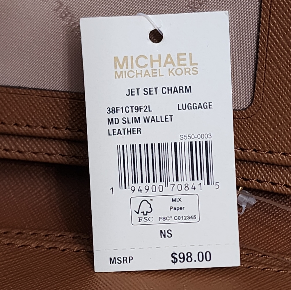 Michael Kors Jet Set MD Bifold Wallet Brown - Picture 5 of 6